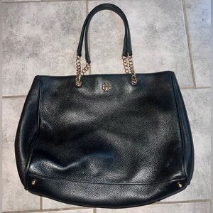 Tory Burch Leather Tote Bag.